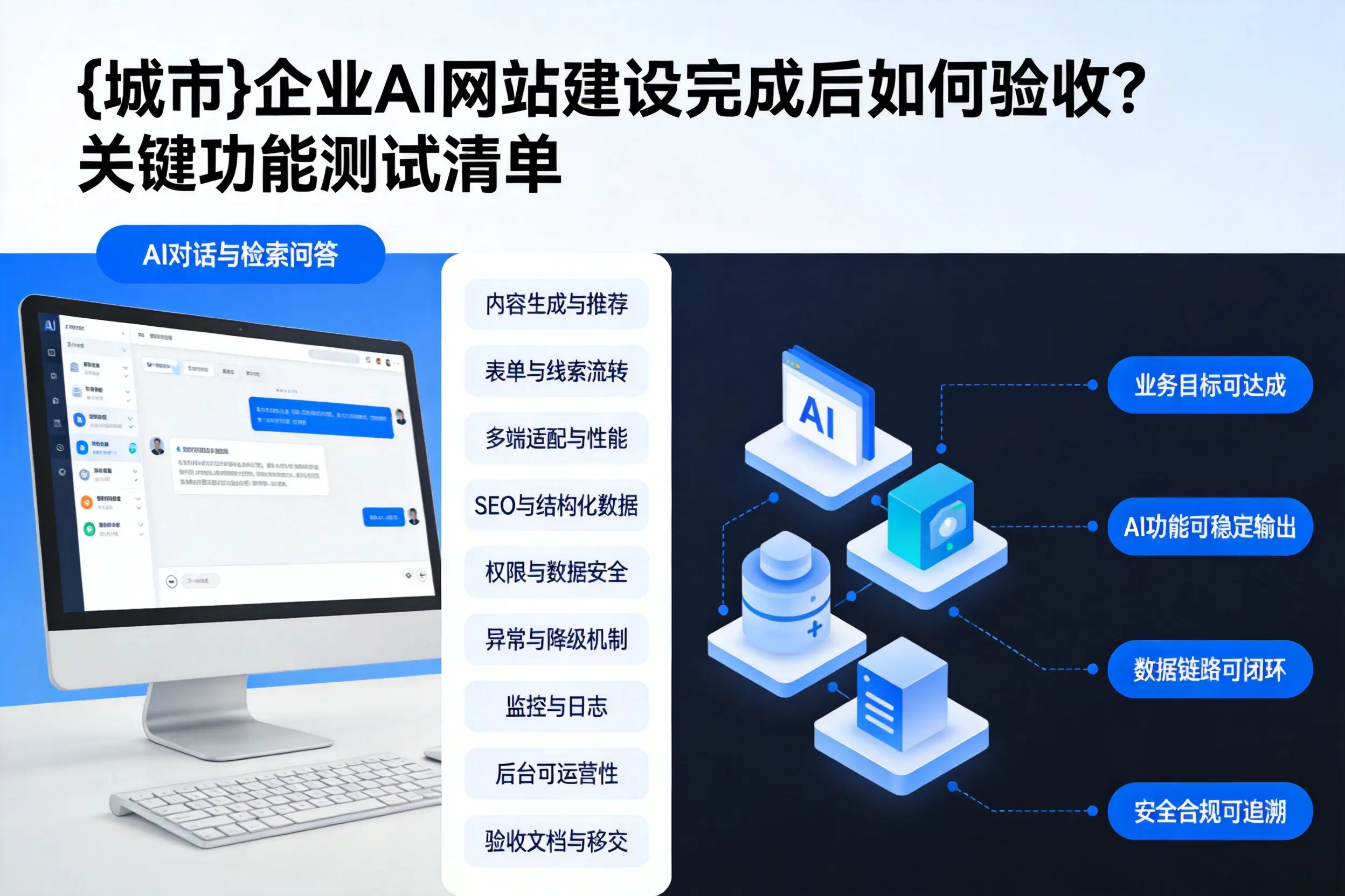 达州企业AI网站建设完成后如何验收？关键功能测试清单