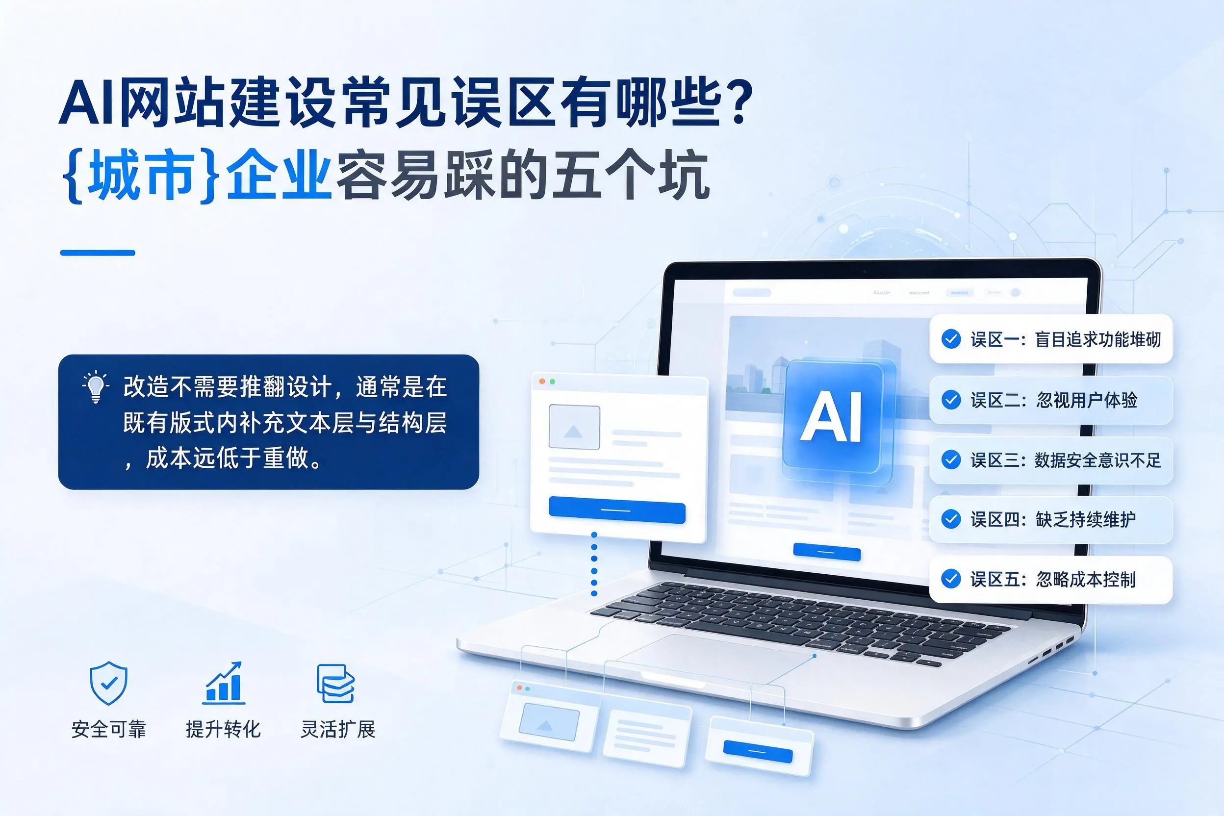 AI网站建设常见误区有哪些？达州企业容易踩的五个坑