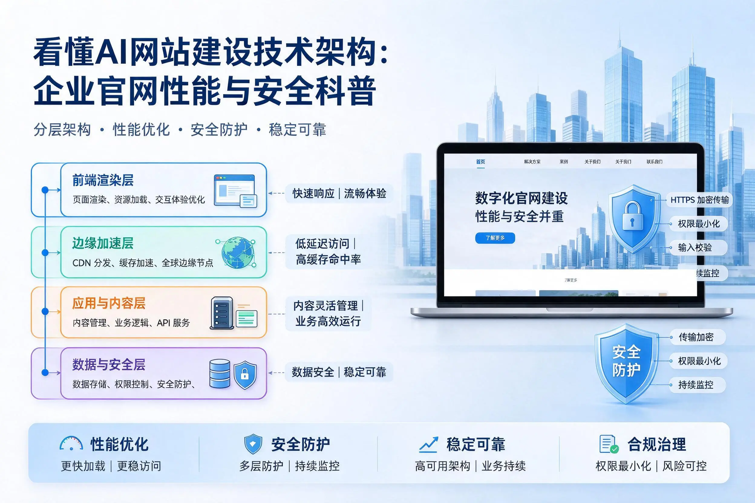 看懂AI网站建设技术架构:达州企业官网性能与安全科普