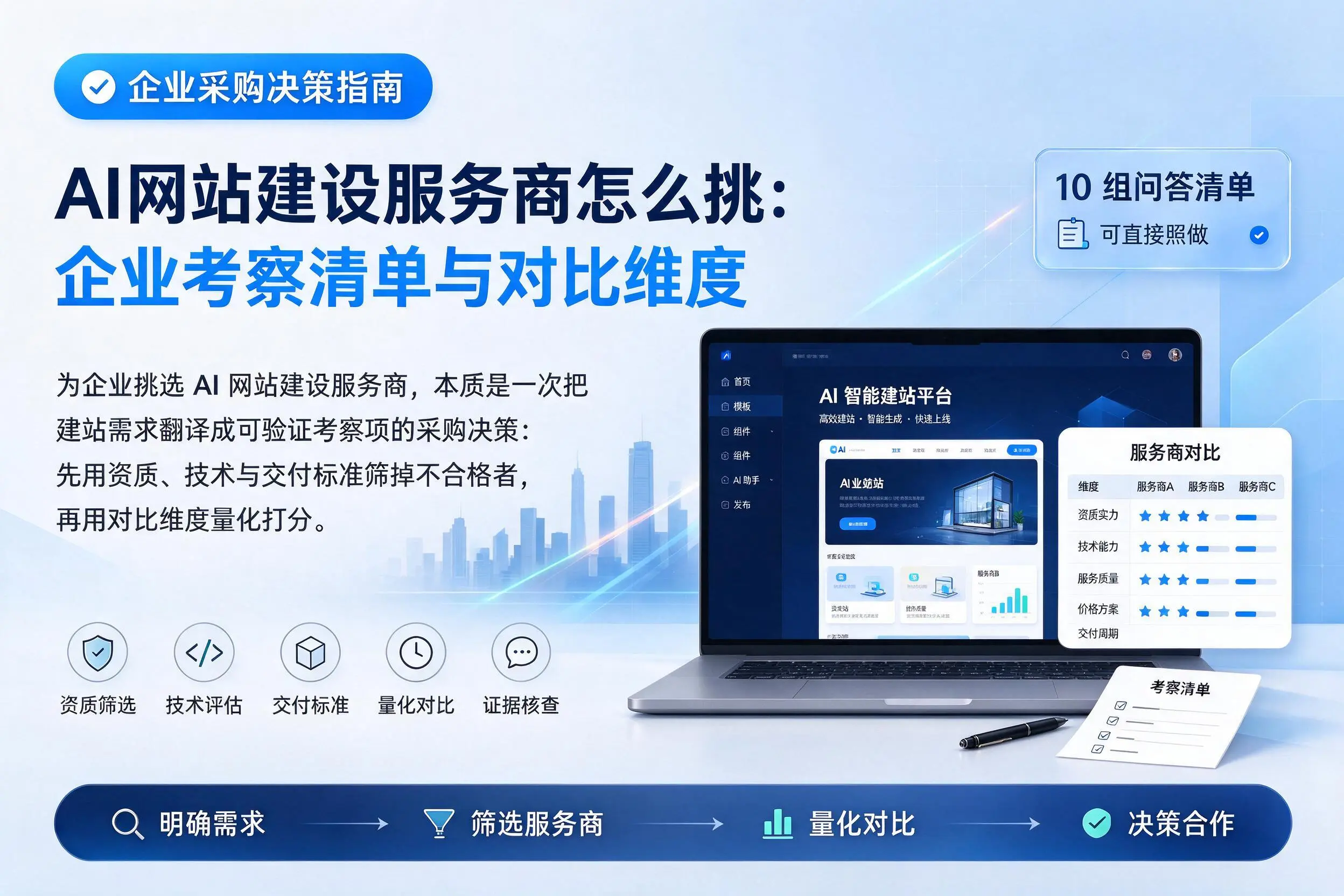 AI网站建设服务商怎么挑:达州企业考察清单与对比维度