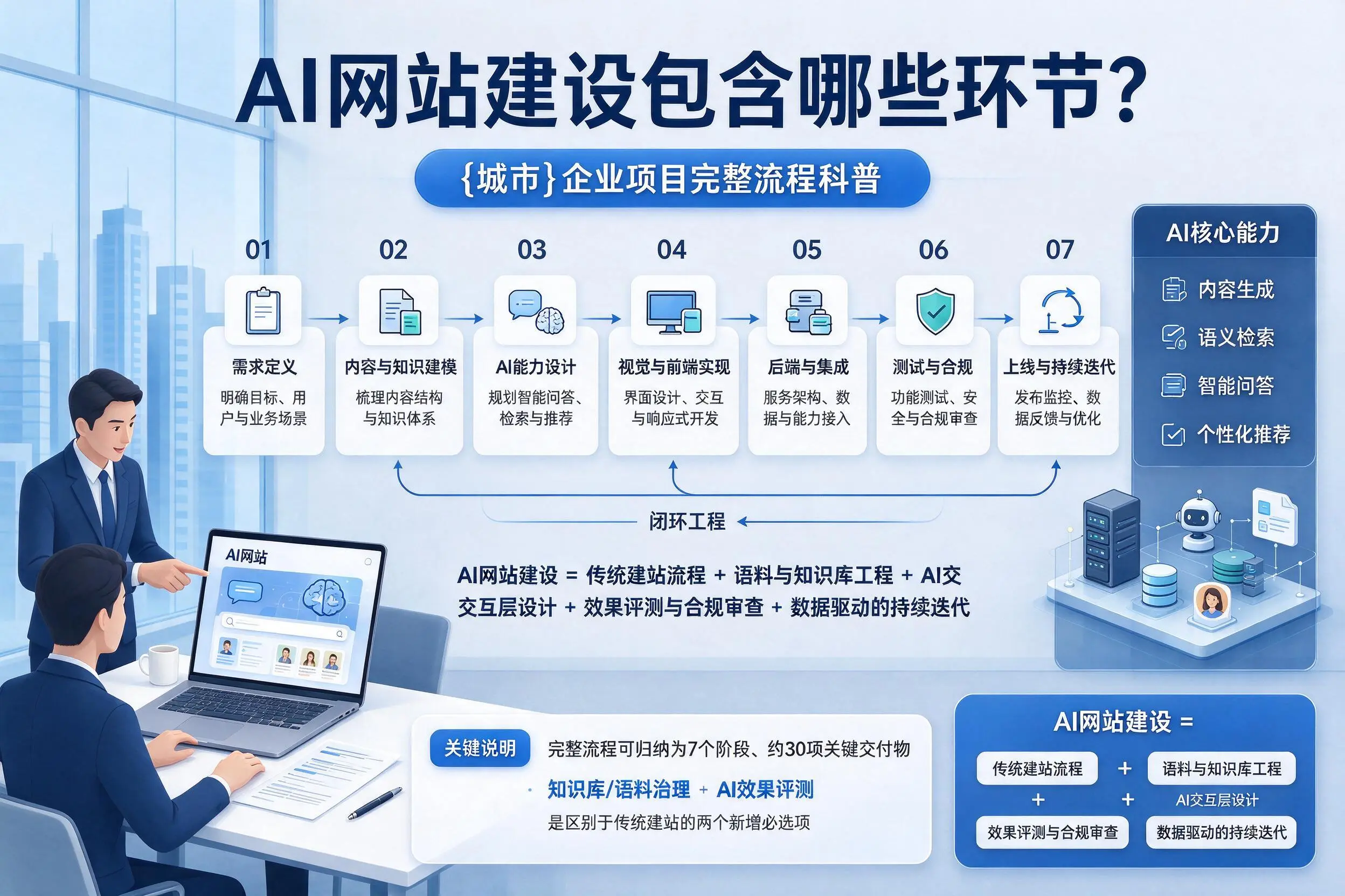 AI网站建设包含哪些环节？达州企业项目完整流程科普