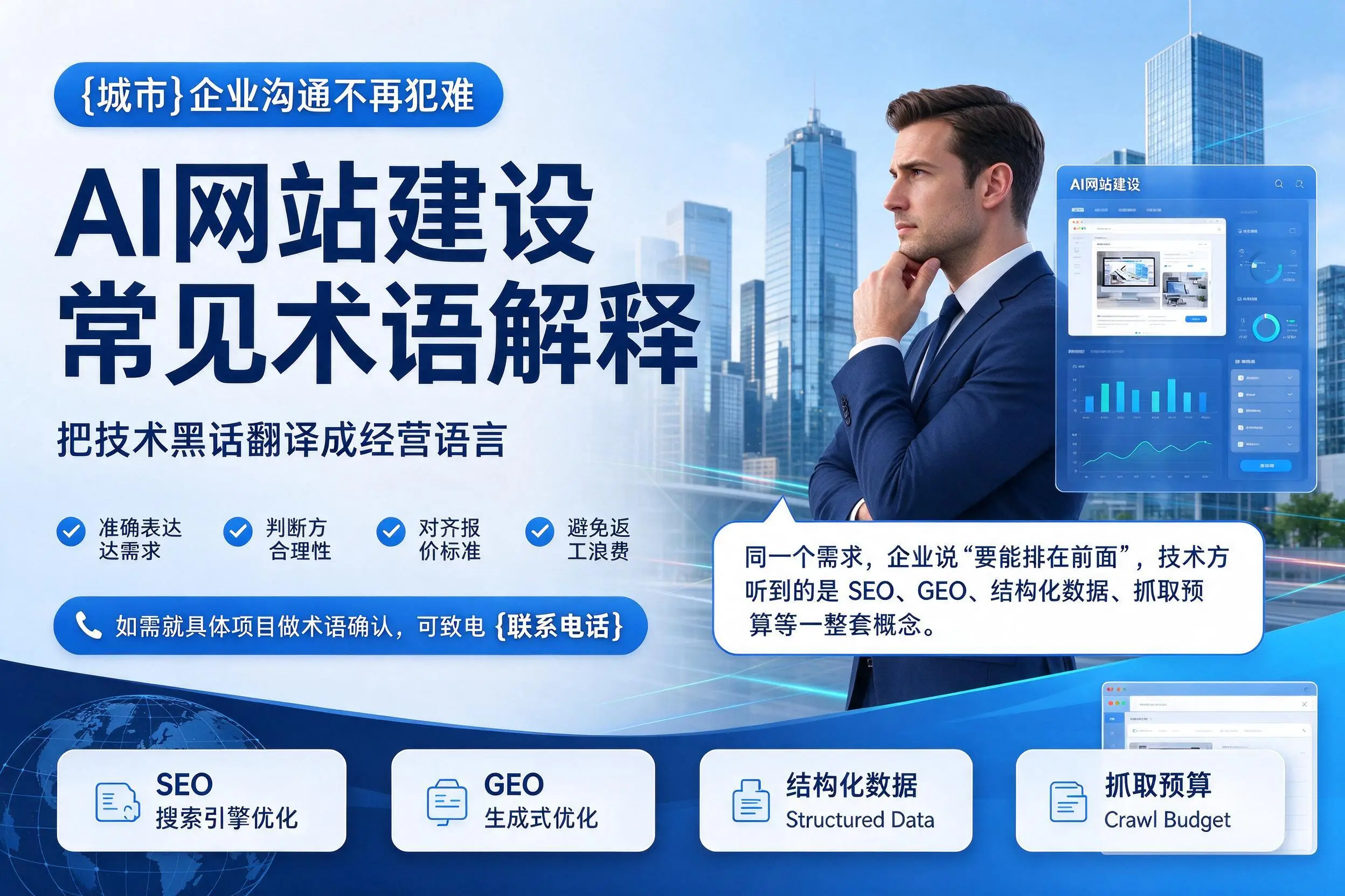 AI网站建设常见术语解释，达州企业沟通不再犯难