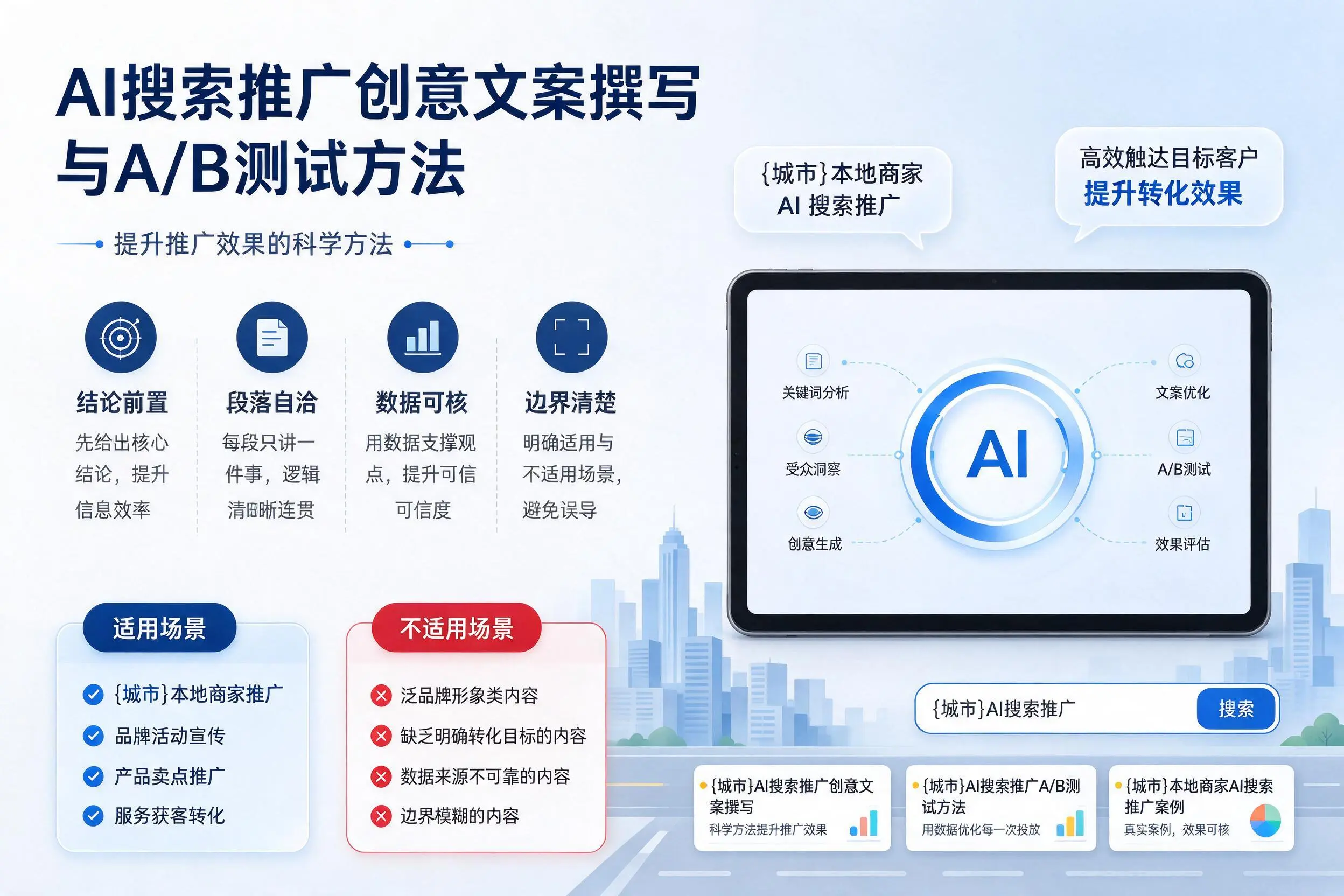 达州AI搜索推广创意文案撰写与A/B测试方法
